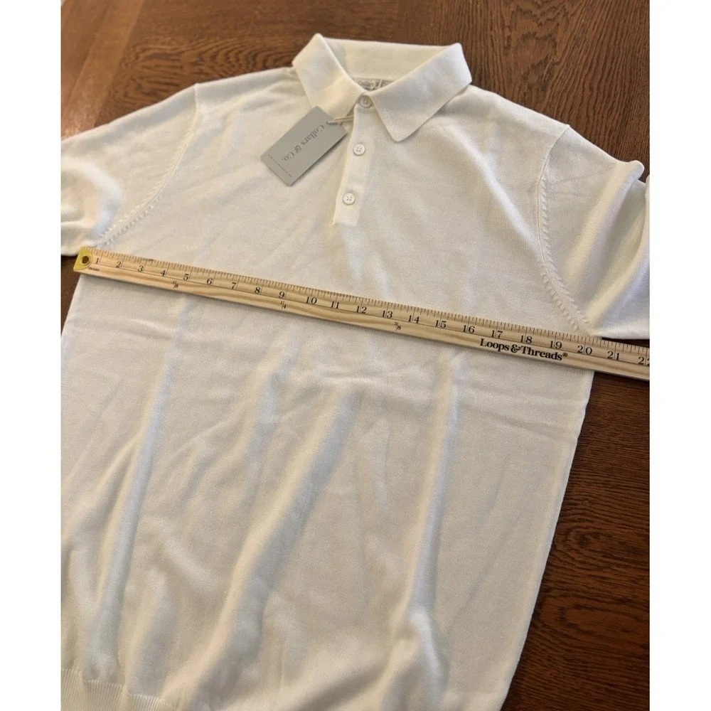 Collars And Co Australian Merino Wool Dress Polo Sweater Mens Small Luxury NWT